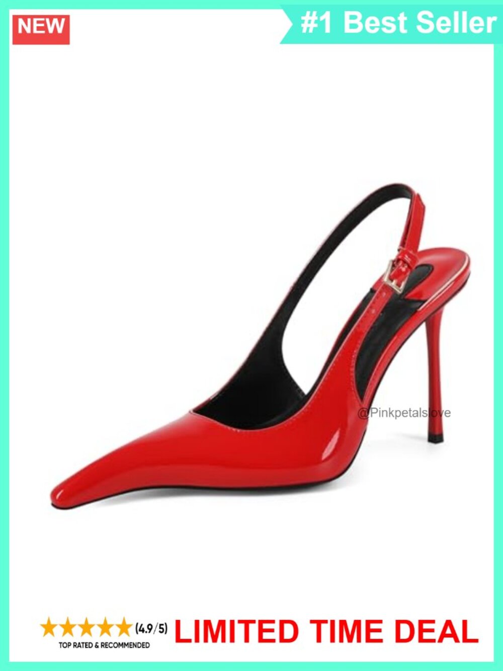 Pointed Toe Stiletto Heel Slingback Sandals